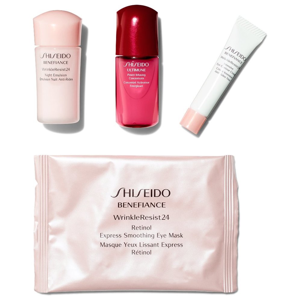 Shiseido 4-piece Skincare Set: Benefiance Wrinkle Resist & Ultimune Concentrate